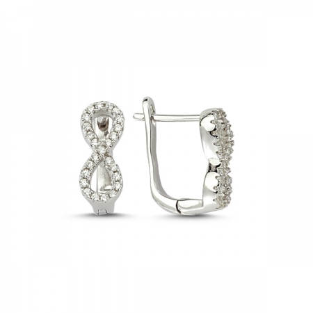 Cercei argint 925 rodiat cu simbolul infinit si zirconii albe - Infinite You ETU0038 [0]